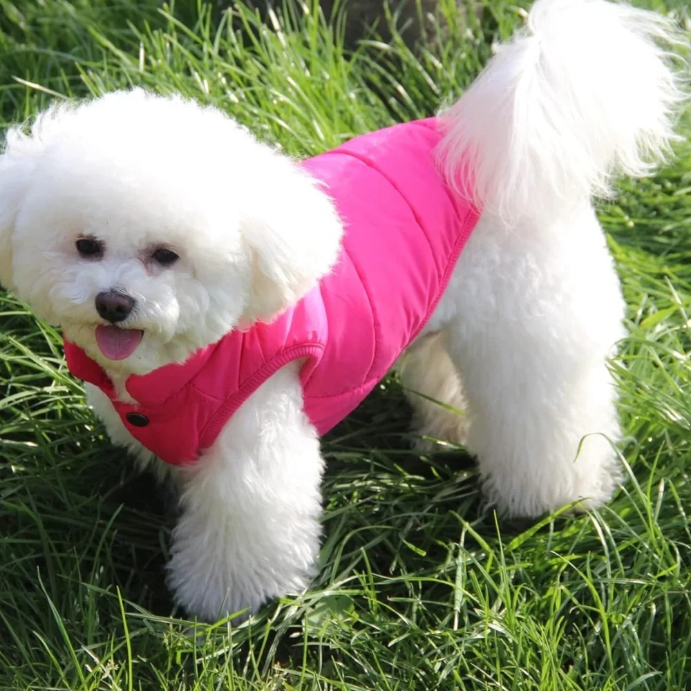 NWT Hot Pink JoyDaog 2 Layers Fleece Lined Warm Dog Jacket for PuppY, Size XS